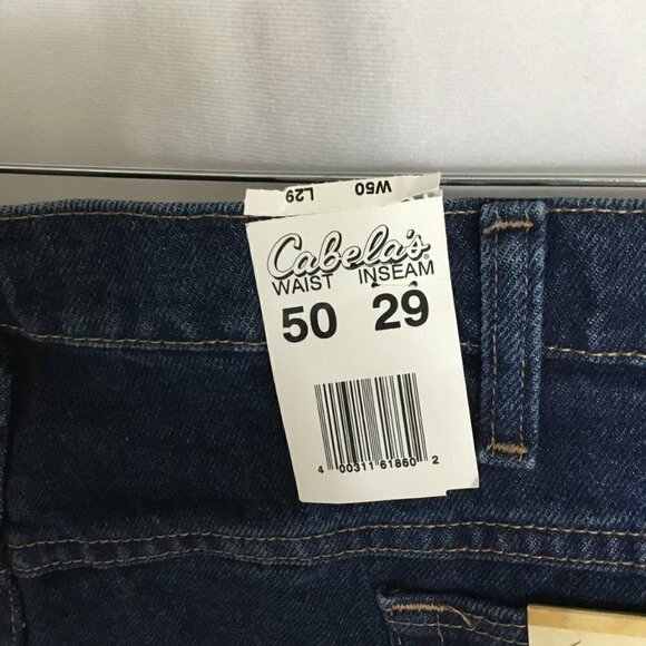 NWT Cabela's Men's Rough Neck Jeans Relaxed Fit Size 50-30 in Dark Wash Workwear - Picture 5 of 11